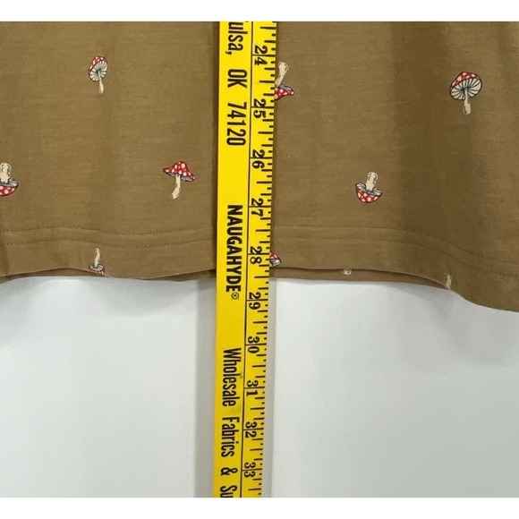 NWT AEROPOSTALE Mushroom Print T-Shirt Men Size M Tan Short Sleeve Crew Neck - Picture 8 of 13